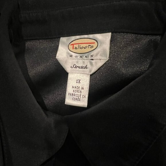 Talbots Black Stretch Suede Like Top Size 1X - Picture 10 of 10